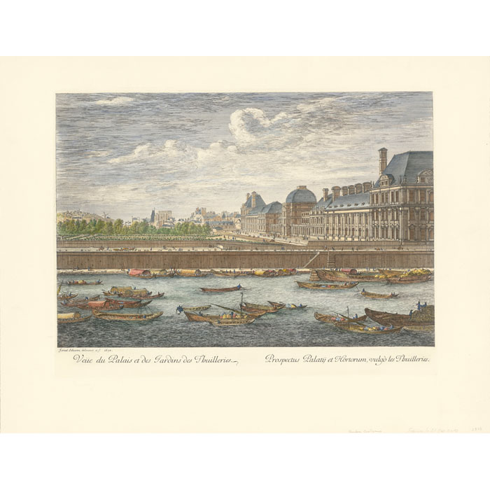 Vue du palais et des jardins des Tuileries, du côté du quai