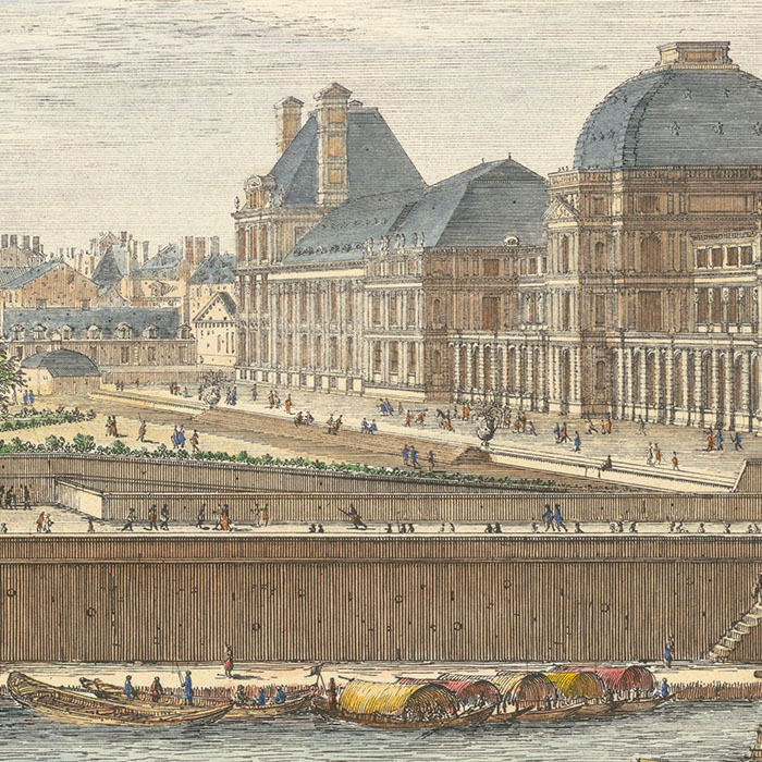 Vue du palais et des jardins des Tuileries, du côté du quai