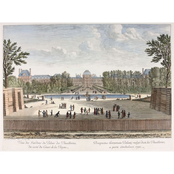 Vue des jardins du palais des Tuileries, du côté de la cour de la Reine - Une estampe d’après Israël Silvestre