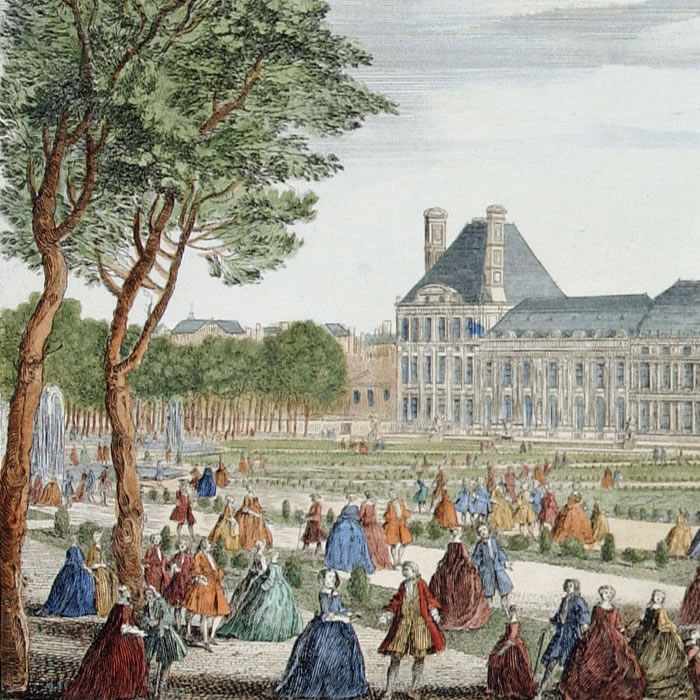 Les promenades du palais des Tuileries - Une estampe d’après Jacques Rigaud