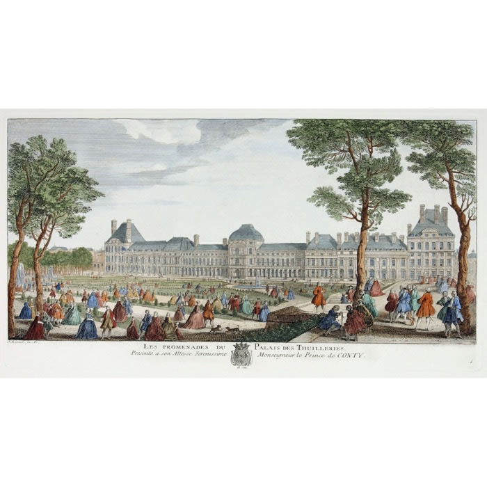 Les promenades du palais des Tuileries - Une estampe d’après Jacques Rigaud