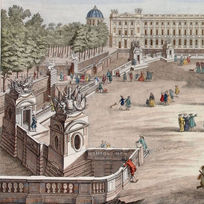 Vue de la place Neuve de Louis XV le Bien-Aimé (aujourd’hui place de la Concorde) - Une estampe d’après Jean-Michel Moreau