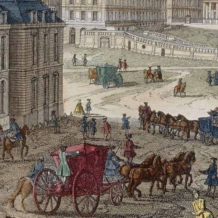 Vue des écuries de Versailles - Une estampe d’après Jacques Rigaud