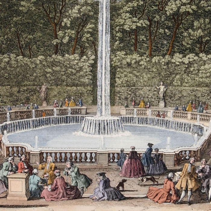 Le bosquet des Dômes (château de Versailles) - Une estampe d’après Jacques Rigaud