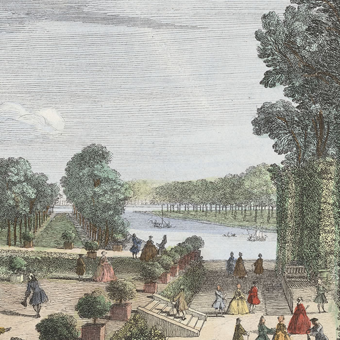 Vue du château de Trianon du côté du parterre - Une estampe d’après Jacques Rigaud