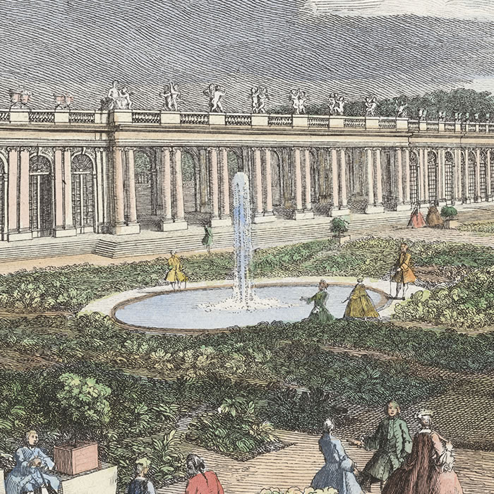 Vue du château de Trianon du côté du parterre - Une estampe d’après Jacques Rigaud