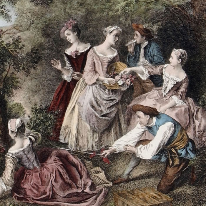 Le Printemps ou L’Oiseleur - Une estampe d’après Nicolas Lancret