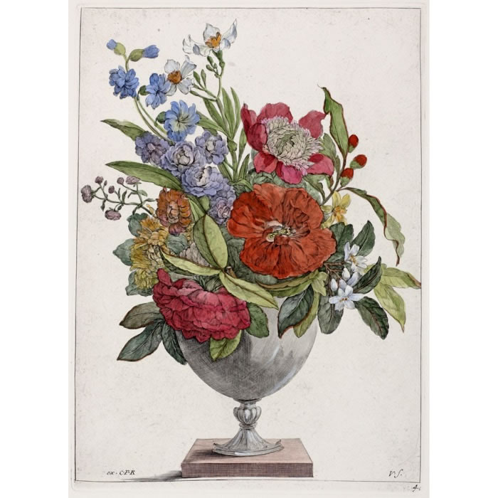 Vase de fleurs - Une estampe d’après Jacques Vauquer