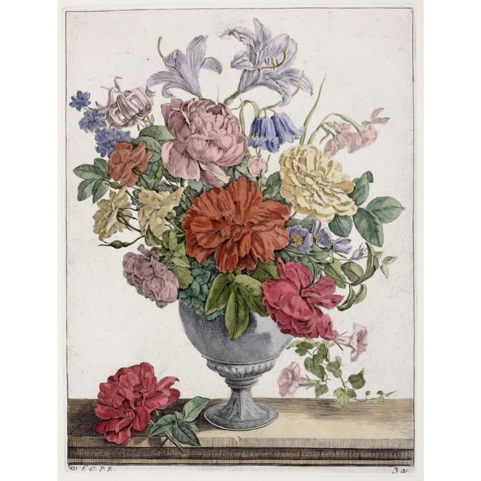 Vase de fleurs - Une estampe d’après Jacques Vauquer