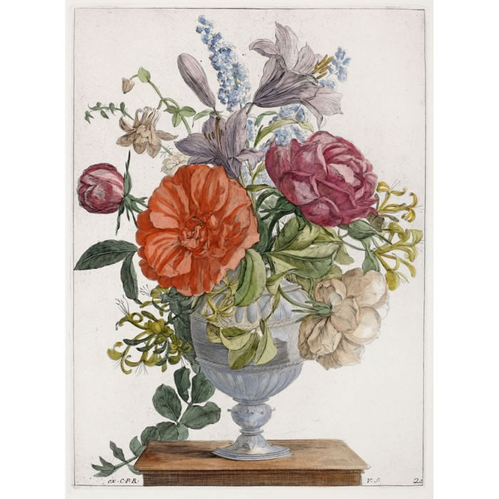 Vase de fleurs - Une estampe d’après Jacques Vauquer