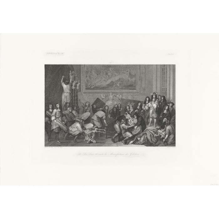 King Louis XIV visiting the Manufactures des Gobelins - Une estampe d’après  Anonymous