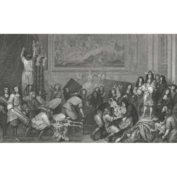 King Louis XIV visiting the Manufactures des Gobelins - Une estampe d’après  Anonymous