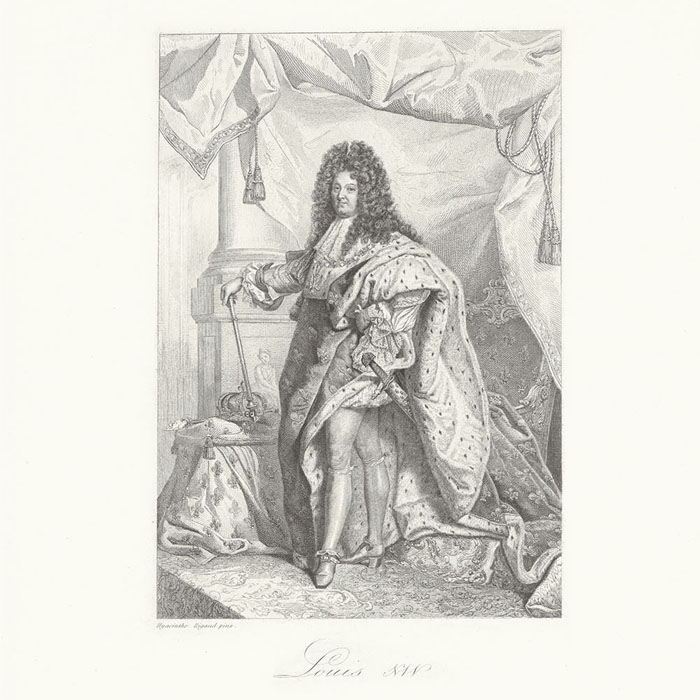 Portrait de Louis XIV, roi de France - Une estampe d’après Hyacinthe Rigaud