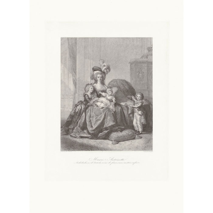 Portrait of Marie Antoinette, Archduchess of Austria, Queen of France - Une estampe d’après Louise-Elisabeth Vigée-Lebrun