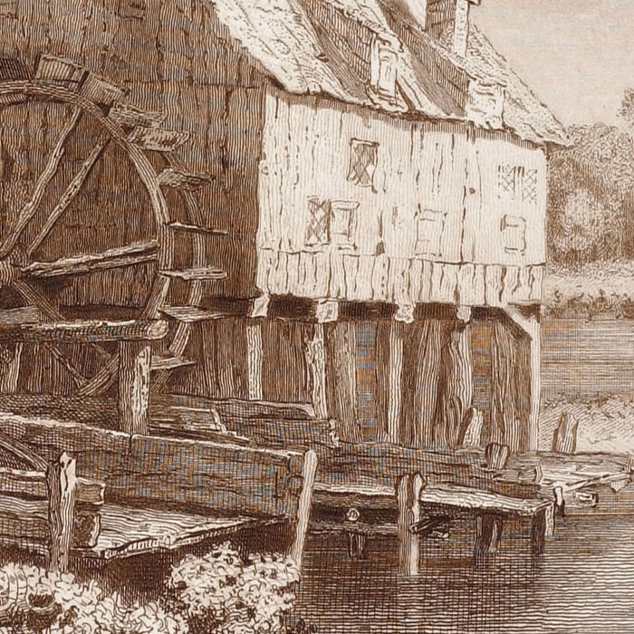 Un moulin à eau - Une estampe d’après Jacob Isaacksz Van Ruisdael