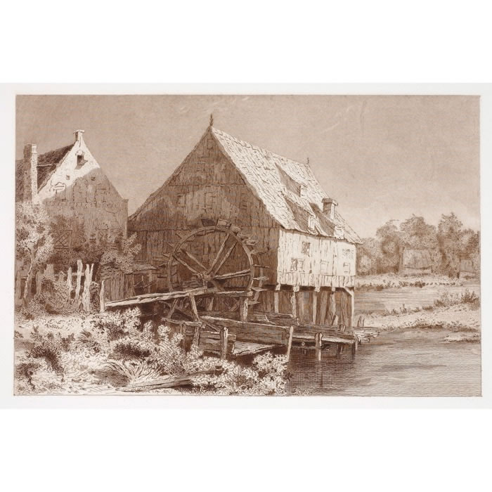 Un moulin à eau - Une estampe d’après Jacob Isaacksz Van Ruisdael