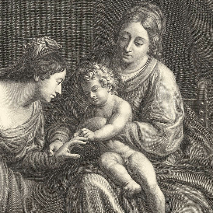 Mariage mystique de sainte Catherine d’Alexandrie - Une estampe d’après  Véronèse