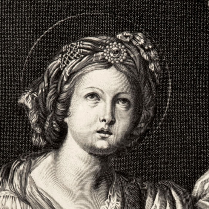 Sainte Cécile - Une estampe d’après Le Dominiquin