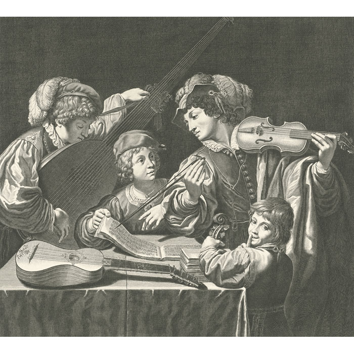 Concert de musique - Une estampe d’après Le Dominiquin