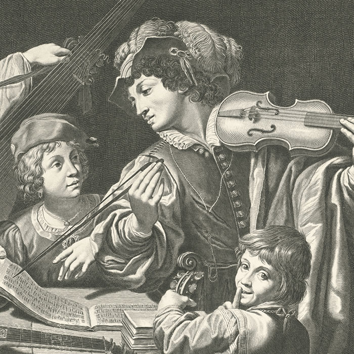 Concert de musique - Une estampe d’après Le Dominiquin