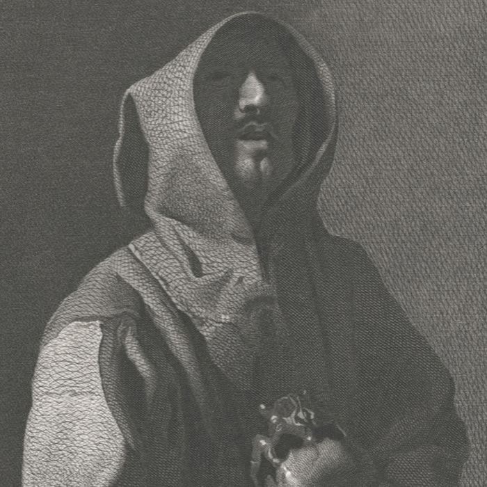 Monk kneeling in prayer - Une estampe d’après Francisco de Zurbarán