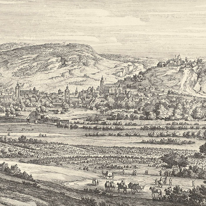 Besançon view - Une estampe d’après Adam Frans van Der Meulen