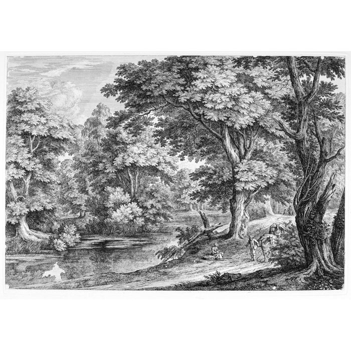 Paysage pastoral - Une estampe d’après Adam-Frans Van Der Meulen