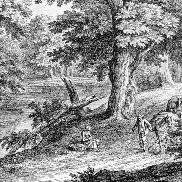 Paysage pastoral - Une estampe d’après Adam-Frans Van Der Meulen