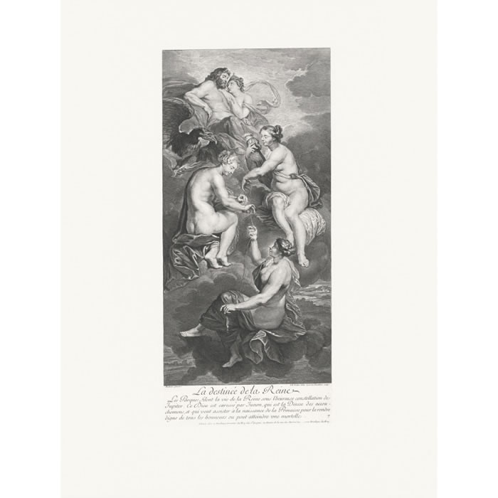 Les Parques filent la destinée de la reine - Une estampe d’après Petrus Paulus Rubens