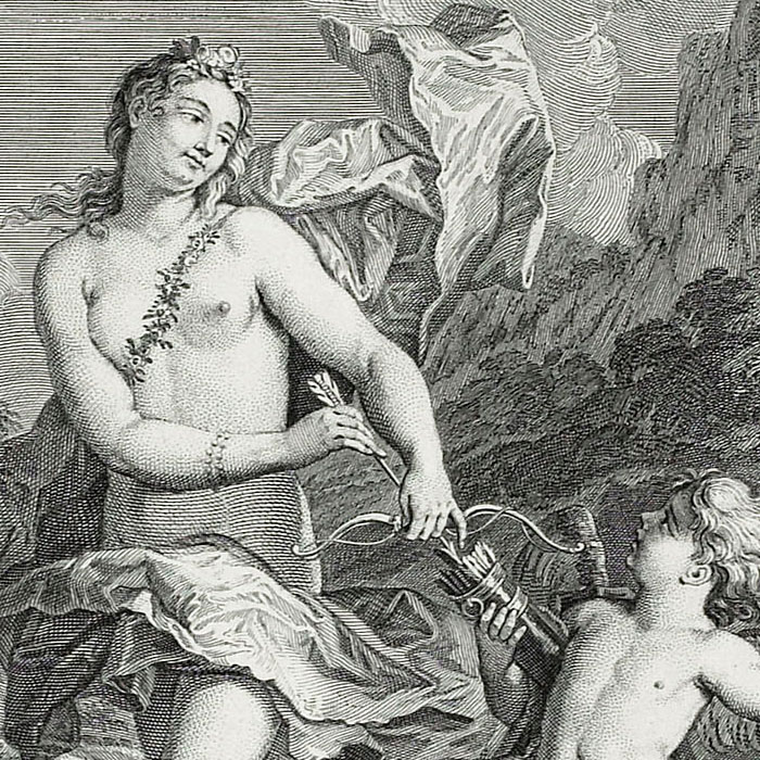 Vénus et l’Amour - Une estampe d’après Antoine Coypel