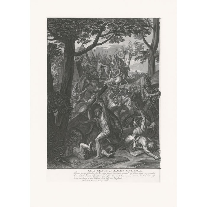 La défaite de Porus - Une estampe d’après Charles Le Brun