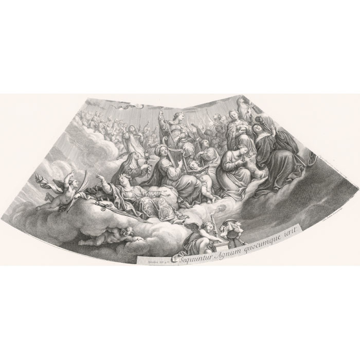 La félicité des bienheureux (en 6 planches) - Une estampe d’après Pierre Mignard