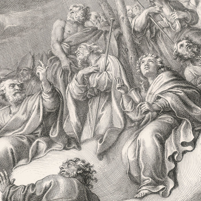 La félicité des bienheureux (en 6 planches) - Une estampe d’après Pierre Mignard
