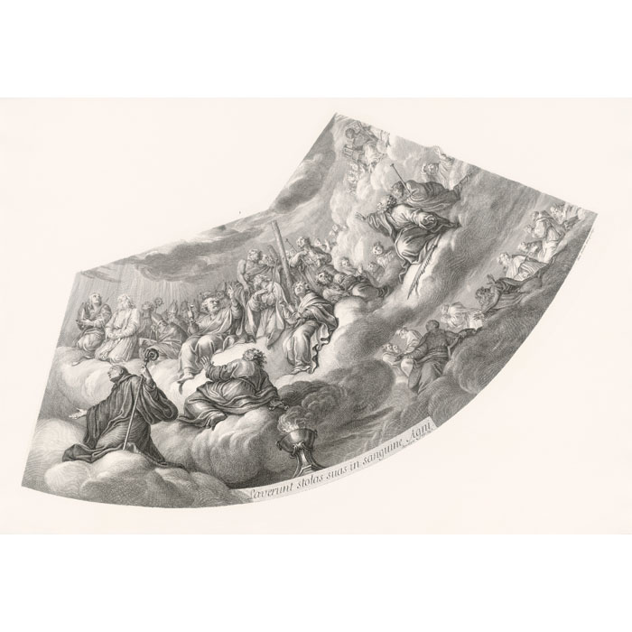 La félicité des bienheureux (en 6 planches) - Une estampe d’après Pierre Mignard