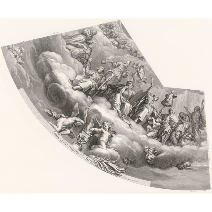 La félicité des bienheureux (en 6 planches) - Une estampe d’après Pierre Mignard