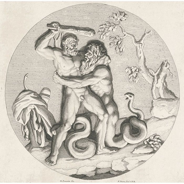 Combat d’Hercule et de Procrée - Une estampe d’après Nicolas Poussin