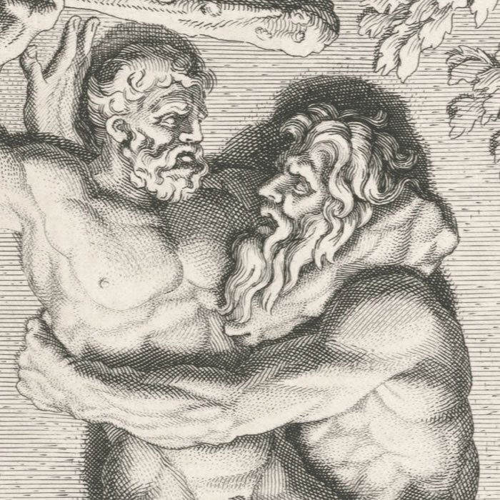 Combat d’Hercule et de Procrée - Une estampe d’après Nicolas Poussin