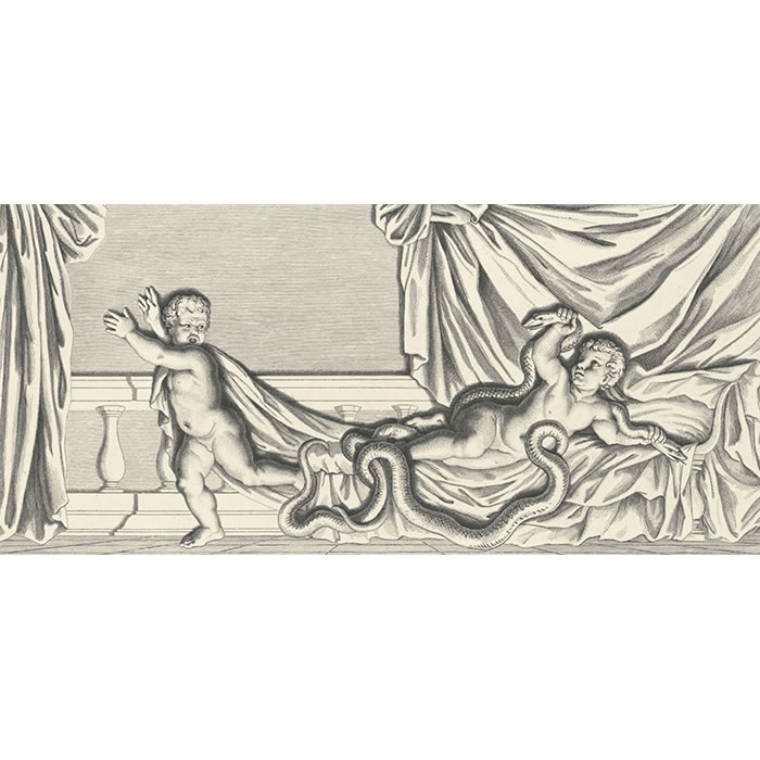 Hercule tue deux serpents en présence de son frère Iphiclès - Une estampe d’après Nicolas Poussin