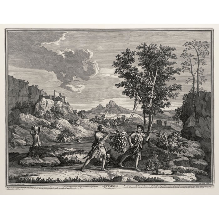 Autumn or the Grapes of Canaan - Une estampe d’après Nicolas Poussin
