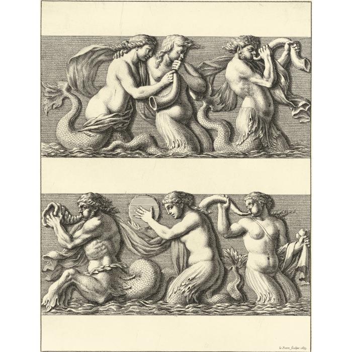 Troupe de Tritons et Néréides - Une estampe d’après Gérard Van Opstal