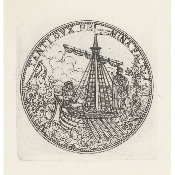 Médaille du règne de Louis XIII  - Une estampe d’après Sébastien  Leclerc