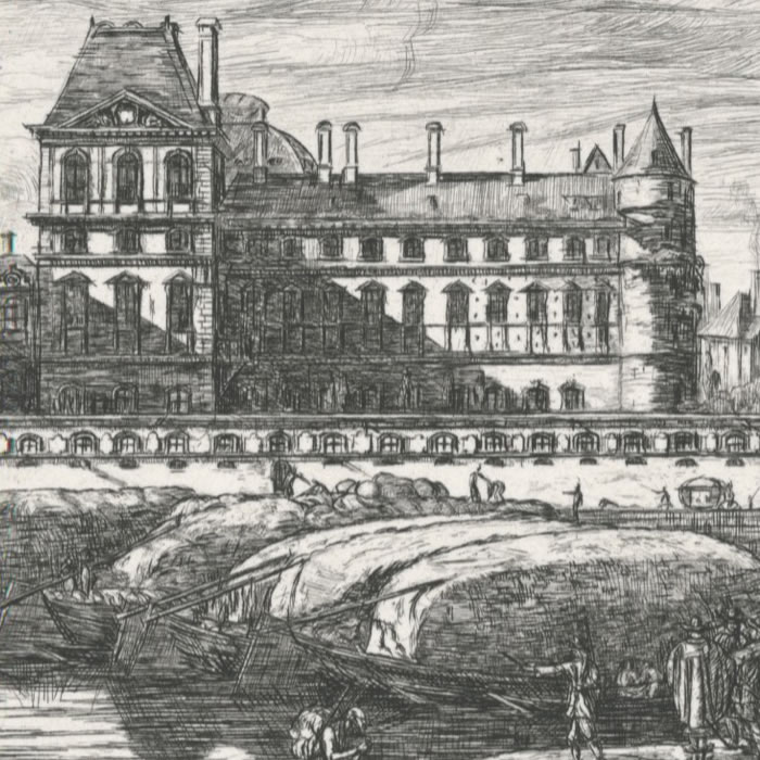 Vue de l’ancien Louvre, du côté de la Seine - Une estampe d’après Reiner Zeeman