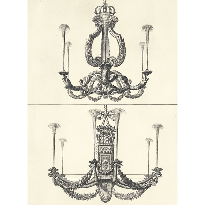 Chandeliers de coquillages (grotte de Thétys) - Une estampe d’après François Chauveau