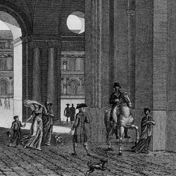 The Gate of the Louvre under the Colonnade - Une estampe d’après Louis-Pierre Baltard