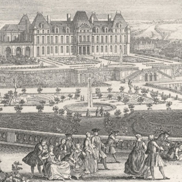 Vue du château de Meudon, du côté des parterres - Une estampe d’après Jacques Rigaud