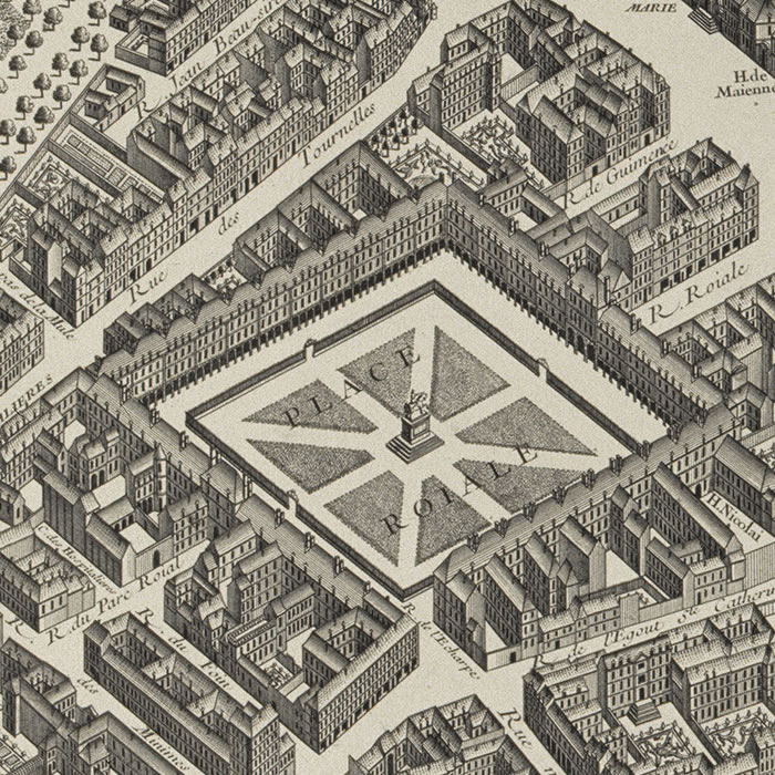 Arsenal district (Turgot map) - Une estampe d’après Louis Bretez