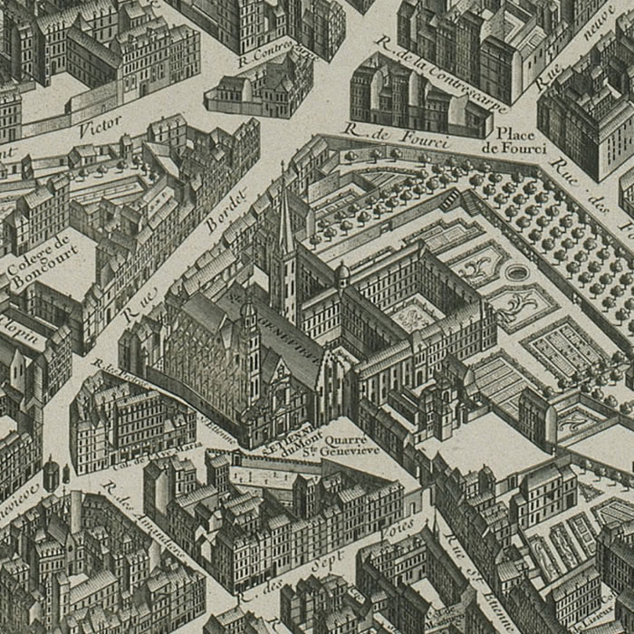 Partie du faubourg Saint-Victor (Plan Turgot - Une estampe d’après Louis Bretez