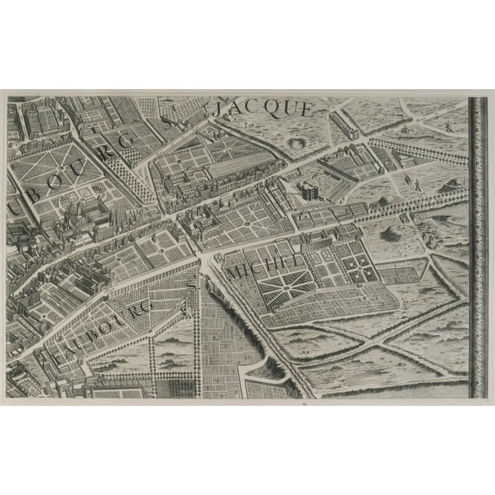Faubourg Saint-Michel and Saint Jacques (Turgot map) - Une estampe d’après Louis Bretez