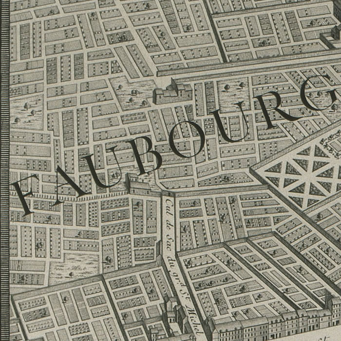 Faubourgs Saint-Martin et Saint-Denis (Plan Turgot) - Une estampe d’après Louis Bretez