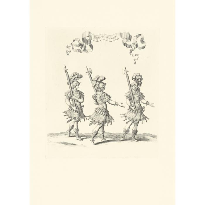 Première quadrille : licteurs romains - Une estampe d’après François Chauveau